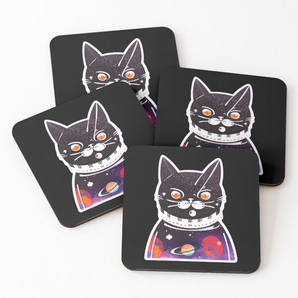 Item preview, "Space Cat Explores Saturn" Sticker Design  designed and sold by Litheon.
