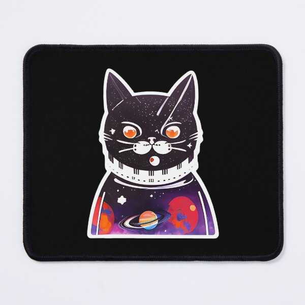 Item preview, "Space Cat Explores Saturn" Sticker Design designed and sold by Litheon.