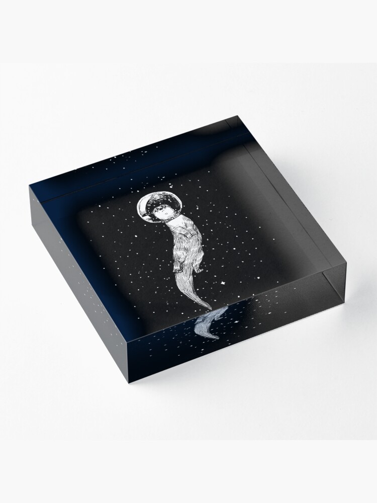 Alternate view of Drifting in Otter Space (best for color) Acrylic Block