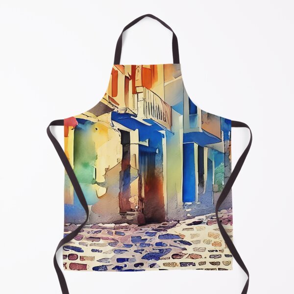 Item preview, Greece Art, Greece Watercolor, City Landscape Art designed and sold by viewgraphics.