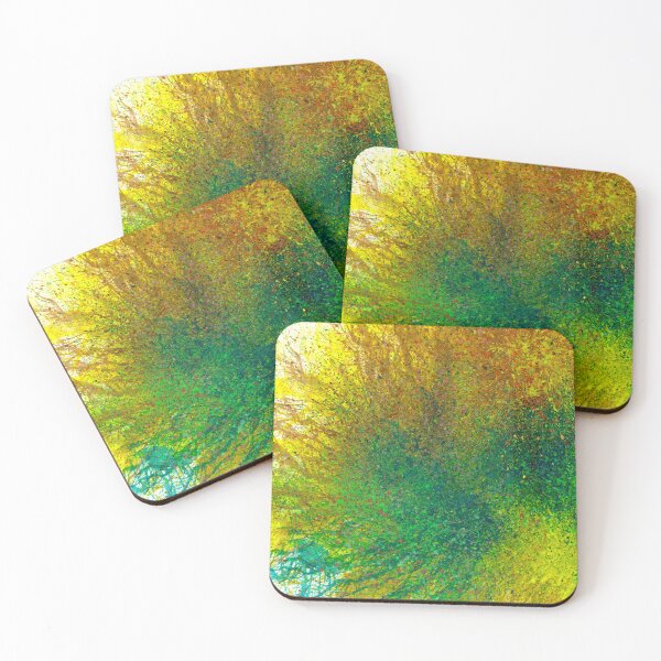 Item preview, Moments Of The Divine Enlightenment #691 Bold Unique Vibrant New Age 5D Original Hand-painted OOAK Abstract Painting Detail 1 In Teal Green Yellow Brown Bronze Copper Jewel Tones Nebula Galactic Art designed and sold by Rainbow Artist Orlando L.