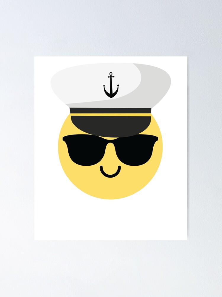 "Captain Sailor Emoji " Poster for Sale by HippoEmo Redbubble
