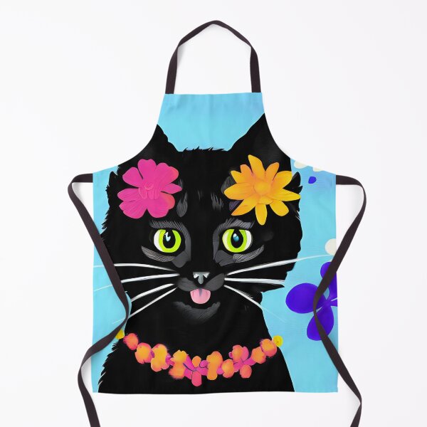 Item preview, Black cat with flowers designed and sold by gramizzia.