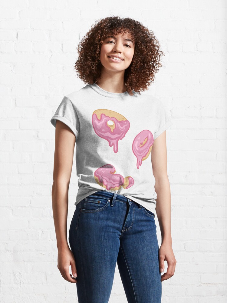 Alternate view of Drippy Glazed Pink Donut Classic T-Shirt