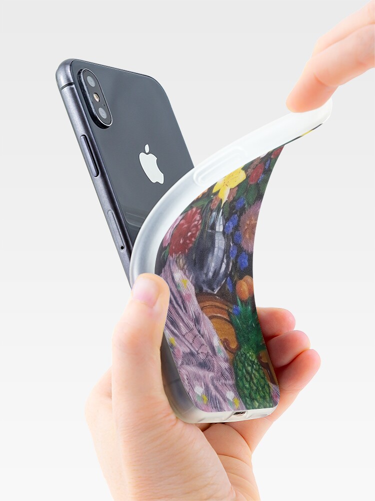 Alternate view of Aso-Oke and flowers- still-life iPhone Case