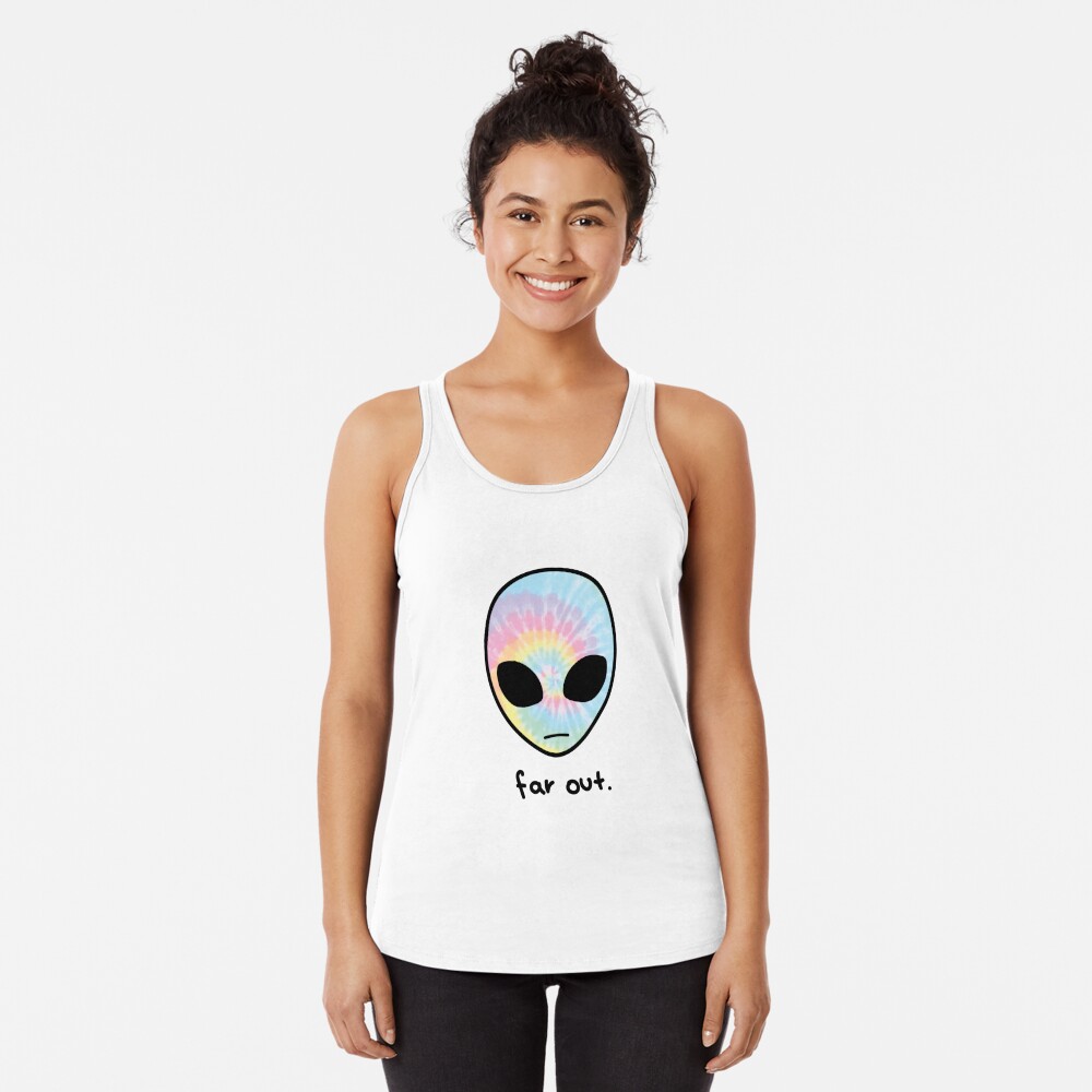 far out tie-dye alien Sticker for Sale by kat ellis