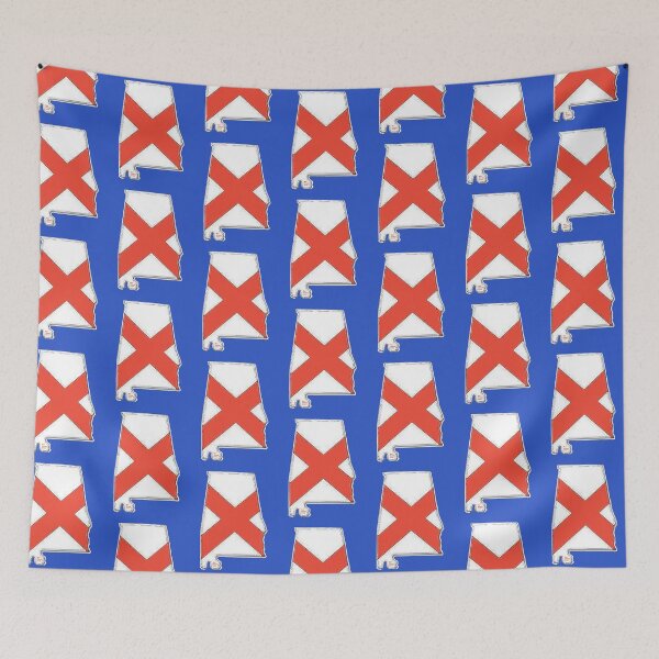 Item preview, Alabama Map With Alabama State Flag designed and sold by Havocgirl.