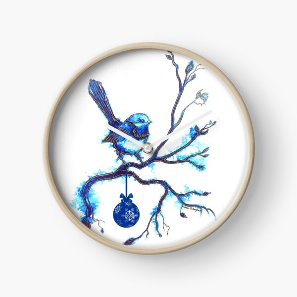 Christmas Blue Bird Clock