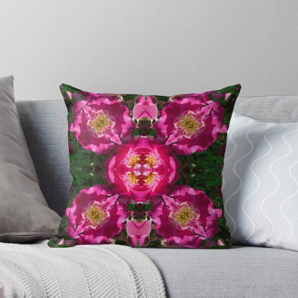 Inkblot - Roses Throw Pillow