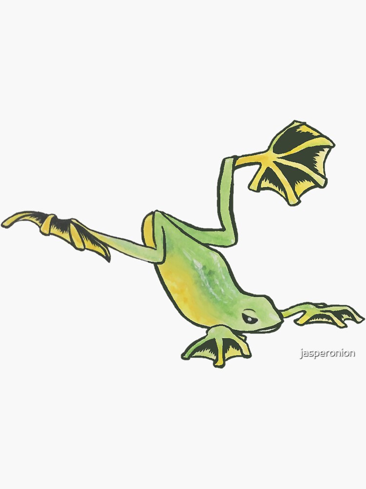 wallace-s-flying-frog-sticker-for-sale-by-jasperonion-redbubble