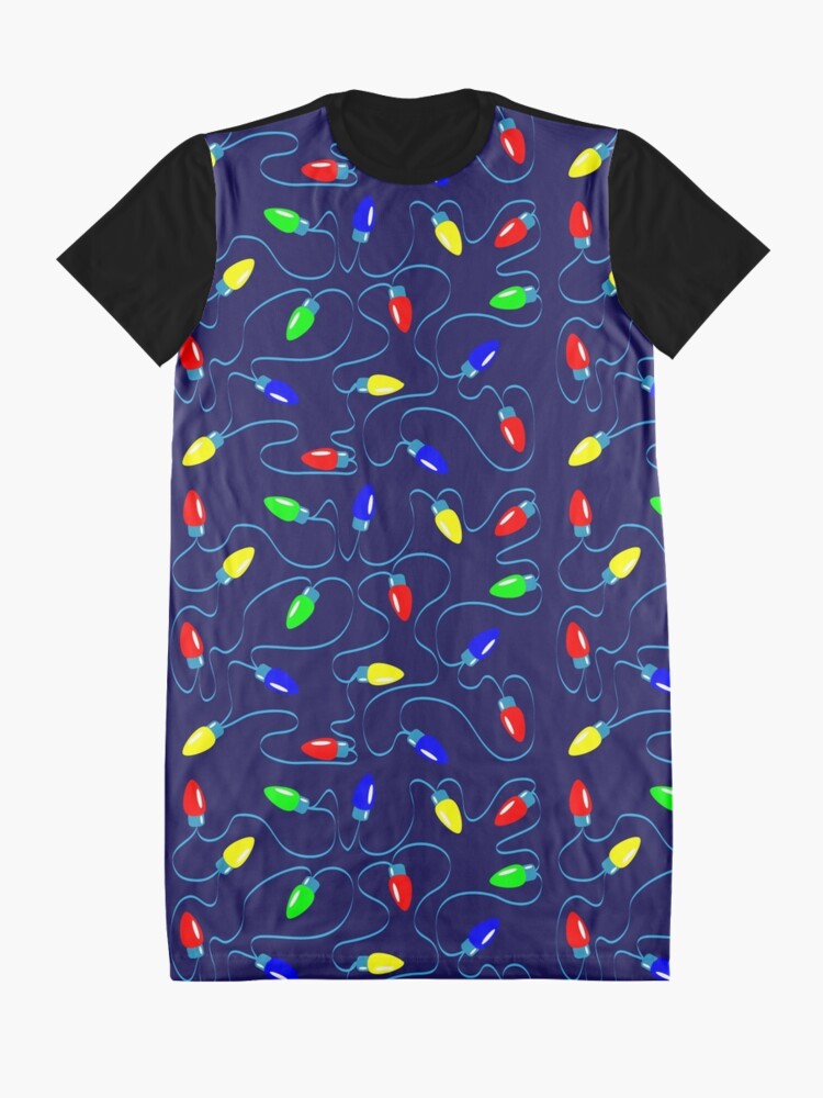 Alternate view of Christmas Lights Christmas Print Graphic T-Shirt Dress