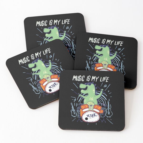 Item preview, Music Is My Life " T-rex Play a Drum" designed and sold by Pasar Raya.