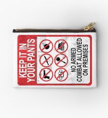 Yackley's Keep It In Your Pants Sign - Demon of the Underground Studio Pouch