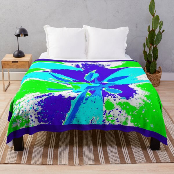 Item preview, Whimsical Neon green and Blue colors Abstract flower pattern by Iritof designed and sold by iritof.