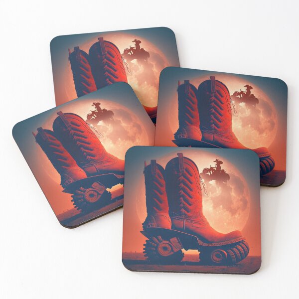 Item preview, Galactic grit cowboy boots art  designed and sold by forwardthinker.