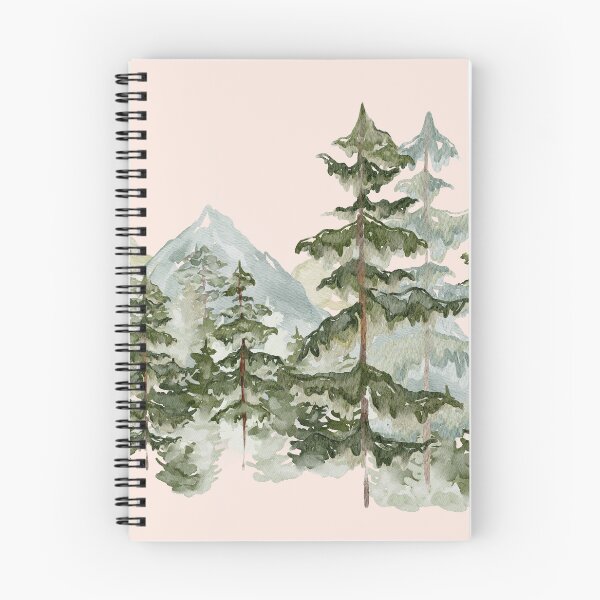 Item preview, Watercolor Pine Forest and mountain Aesthetic Graphic designed and sold by Nature Hues.
