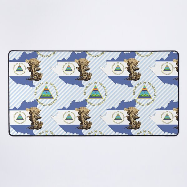 Item preview, Nicaragua Flag Map and St Michael the Archangel Angel designed and sold by hispanicworld.