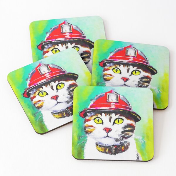 Item preview, Firefighter cat designed and sold by shrolts.