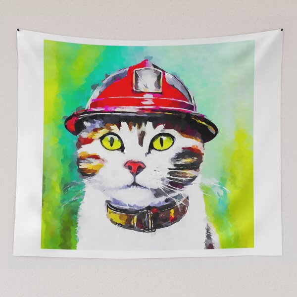 Item preview, Firefighter cat designed and sold by shrolts.