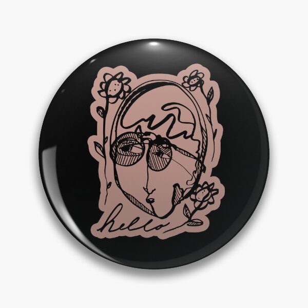 Item preview, Hello Darlin Abstract Face with Glasses and Flowers Line Art Clay Red Design designed and sold by SleepingInCo.