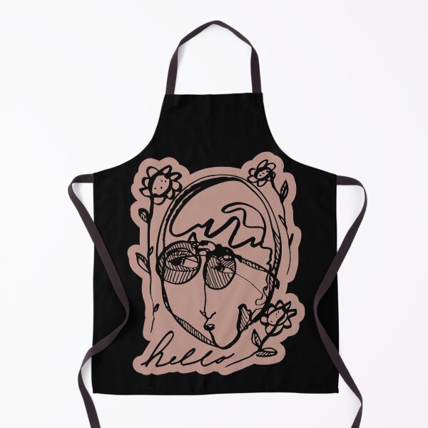 Item preview, Hello Darlin Abstract Face with Glasses and Flowers Line Art Clay Red Design designed and sold by SleepingInCo.