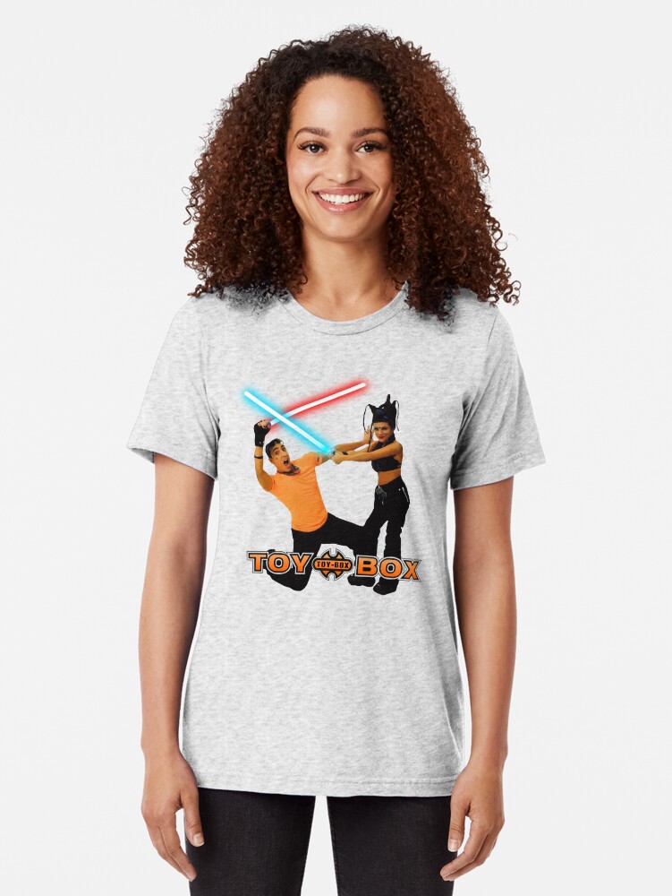 Alternate view of Toy-Box Lightsabers Tri-blend T-Shirt
