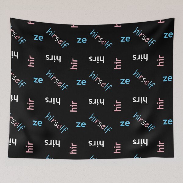 Item preview, Ze/Hir/Hirs Trans Pride Flag Pronouns designed and sold by Pyrolitheus.