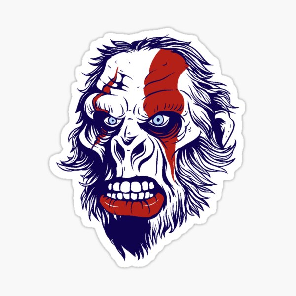 Vista previa del artículo con la obra «Kratos Monkey», diseñado y vendido por MaironStyle.