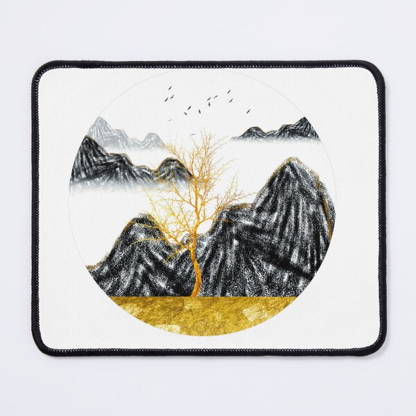 Item preview, Black and Golden Abstract Mountain Landscape designed and sold by Trendy Valley .