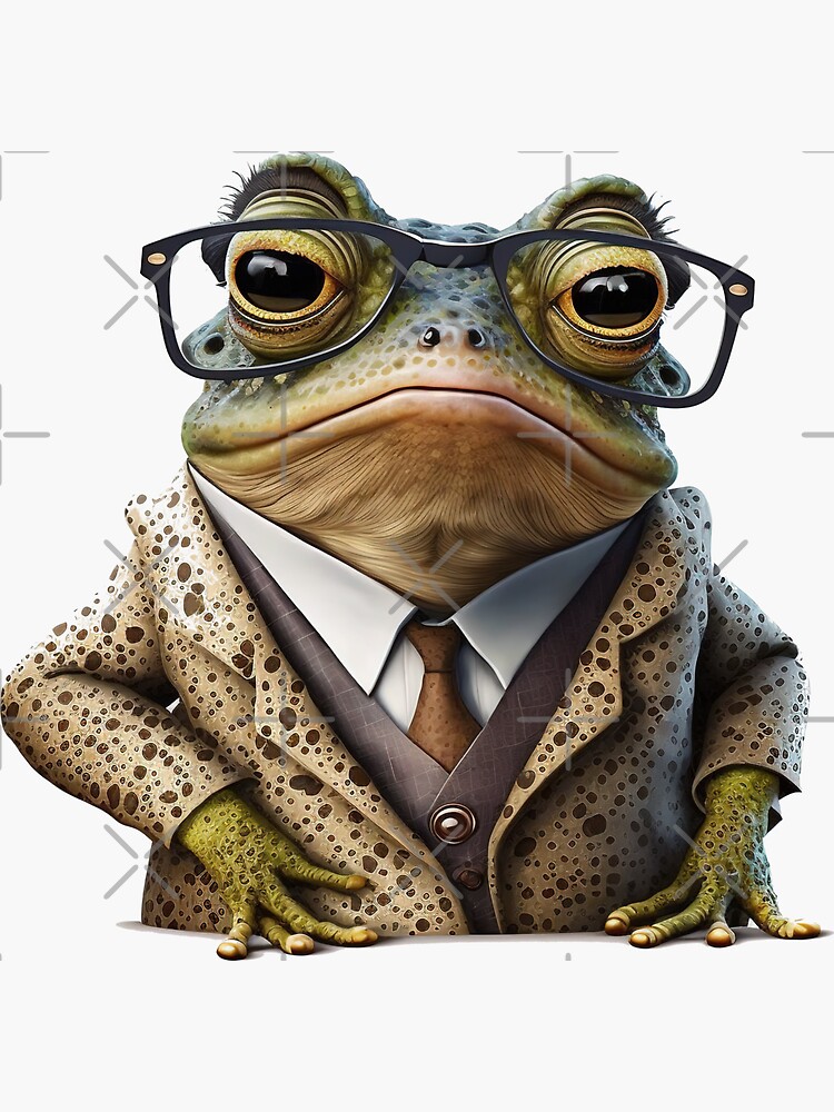 Studious Toad with glasses (of course)" Sticker for Sale by VanKlin |  Redbubble