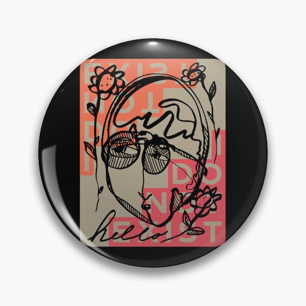 Item preview, Hello Darlin Abstract Face with Glasses and Flowers Line Art I Do Not Exist Design designed and sold by SleepingInCo.