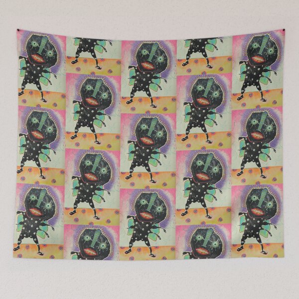 Item preview, Fly Man Colourful Version Art Brut Figurative Art  designed and sold by BeaOutsiderArt.