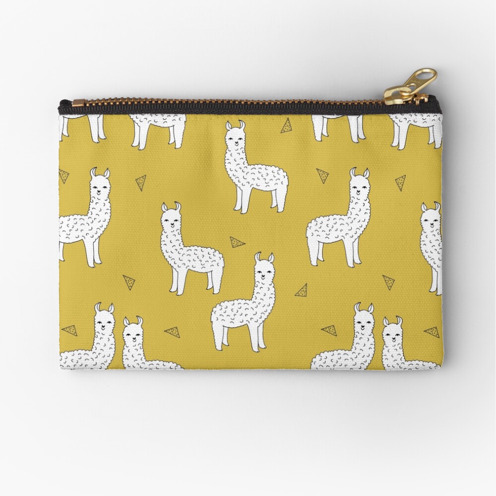 Alpaca - Mustard by Andrea Lauren Zipper Pouch