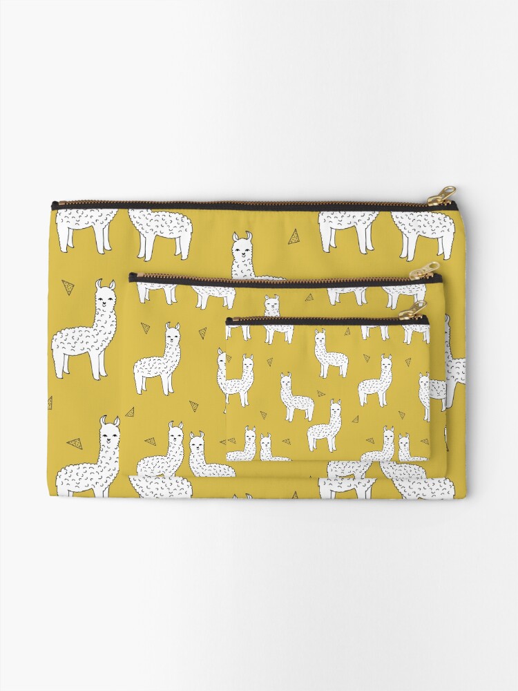 Alternate view of Alpaca - Mustard by Andrea Lauren Zipper Pouch