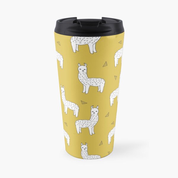 Alpaca - Mustard by Andrea Lauren Travel Mug