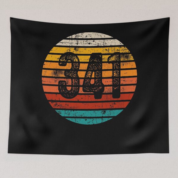 Item preview, Distressed Vintage Sunset 341 Area Code designed and sold by Gold Wings Tees.