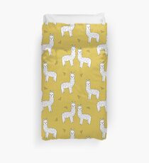 Alpaca - Mustard by Andrea Lauren Duvet Cover