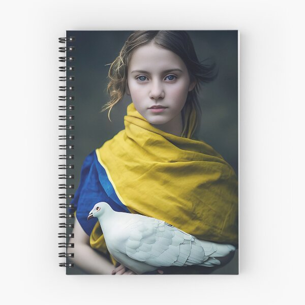 Item preview, Ukranian girl wrapped in a Ukranian flag holding a peace dove designed and sold by RK - Shop.