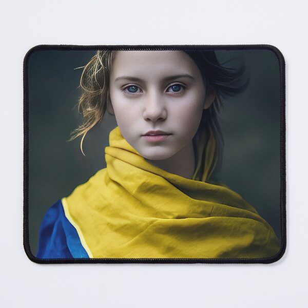 Item preview, Ukranian girl wrapped in a Ukranian flag holding a peace dove designed and sold by RK - Shop.