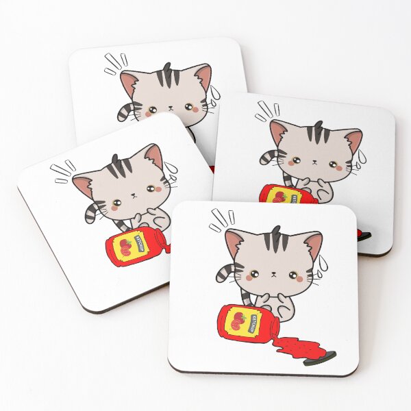 Item preview, Cute Tabby Cat Spilled Tomato Ketchup designed and sold by Pet Station.