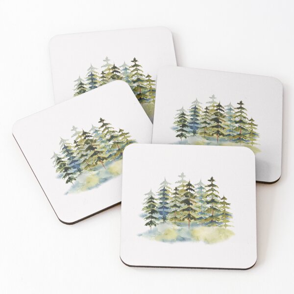 Item preview, Watercolor Pine Forest Aesthetic designed and sold by Nature Hues.
