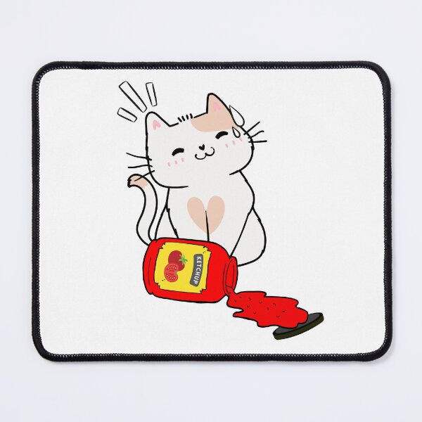 Item preview, Cute White Cat Spilled Tomato Ketchup designed and sold by Pet Station.