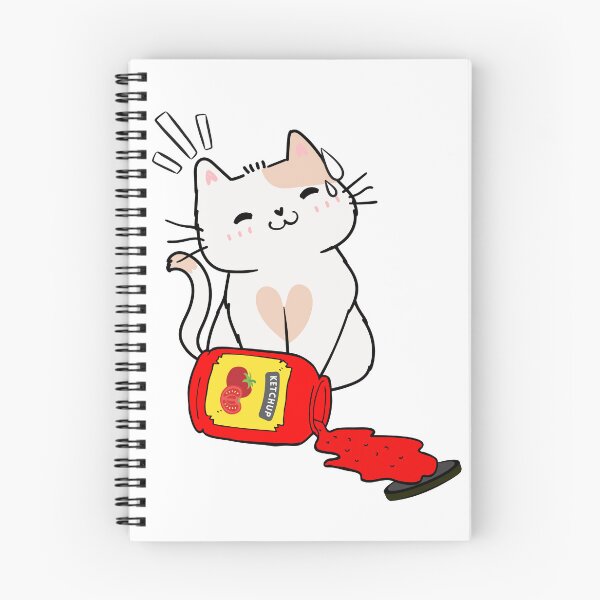 Item preview, Cute White Cat Spilled Tomato Ketchup designed and sold by Pet Station.
