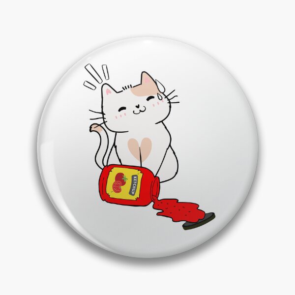 Item preview, Cute White Cat Spilled Tomato Ketchup designed and sold by Pet Station.
