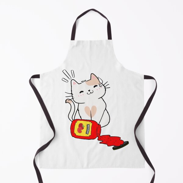 Item preview, Cute White Cat Spilled Tomato Ketchup designed and sold by Pet Station.