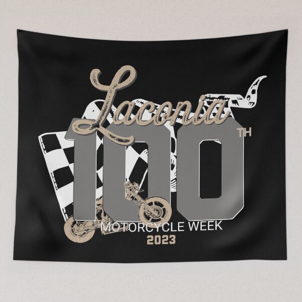 Item preview, 100th Anniversary Laconia Motorcycle Week New Hampshire - finish line black designed and sold by PincGeneral.