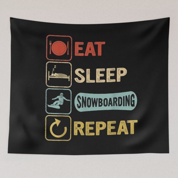 Item preview, Funny Snowboard Snowboarders Eat Sleep Snowboarding Repeat T-Shirt designed and sold by Baron-Hagen.