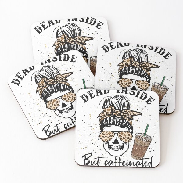 Item preview, Dead inside but Caffeinated, funny skeleton for coffee lovers designed and sold by 247Trends.