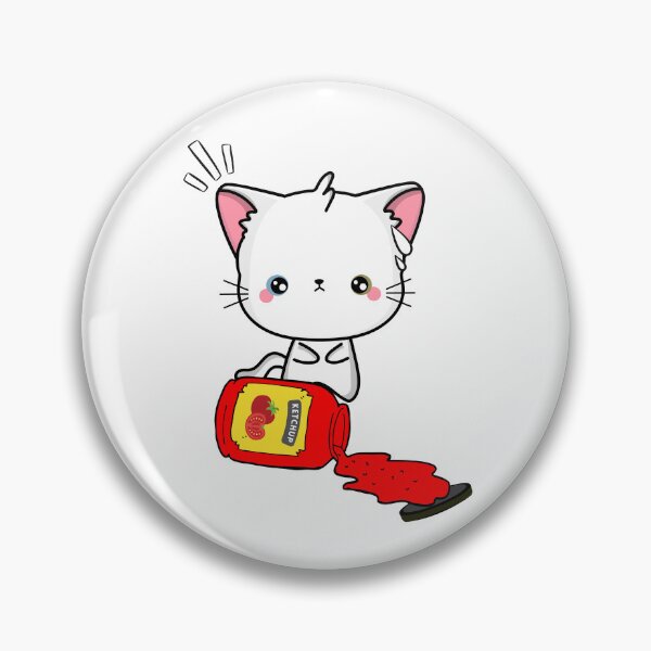 Item preview, Cute White Cat Spilled Tomato Ketchup designed and sold by Pet Station.