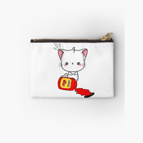 Item preview, Cute White Cat Spilled Tomato Ketchup designed and sold by Pet Station.